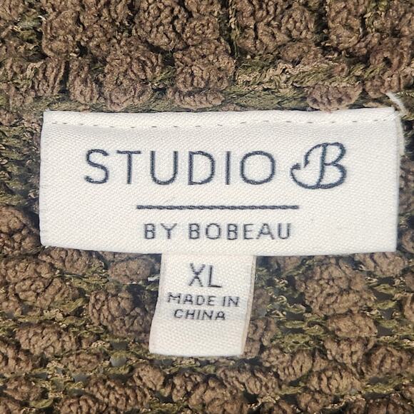 Studio B by Bobeau Mettalic Skull Sweater Women’s SZ XL Brown/Gray Boucle EUC - Picture 3 of 13